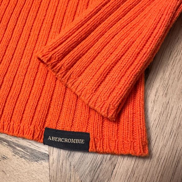 Vintage Abercrombie & Fitch Sweater Womens M Made in Australia Rib Knit Orange - Picture 11 of 16